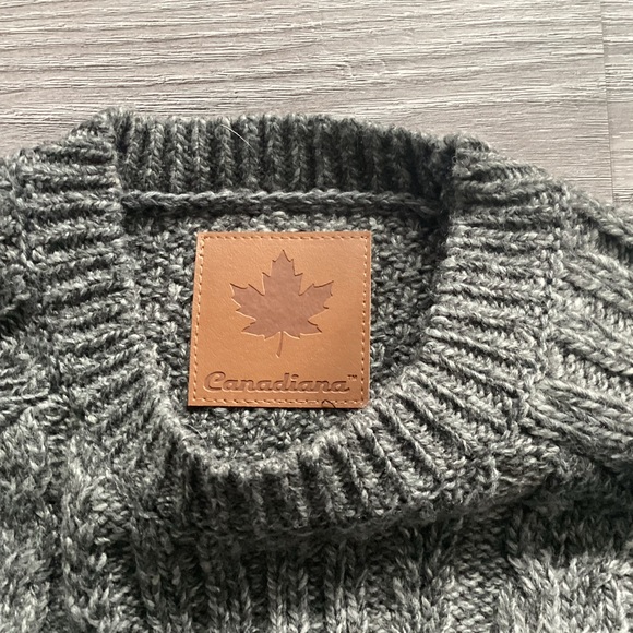 Boys Canadians Grey Marled Cable Knit Sweater - Picture 4 of 4